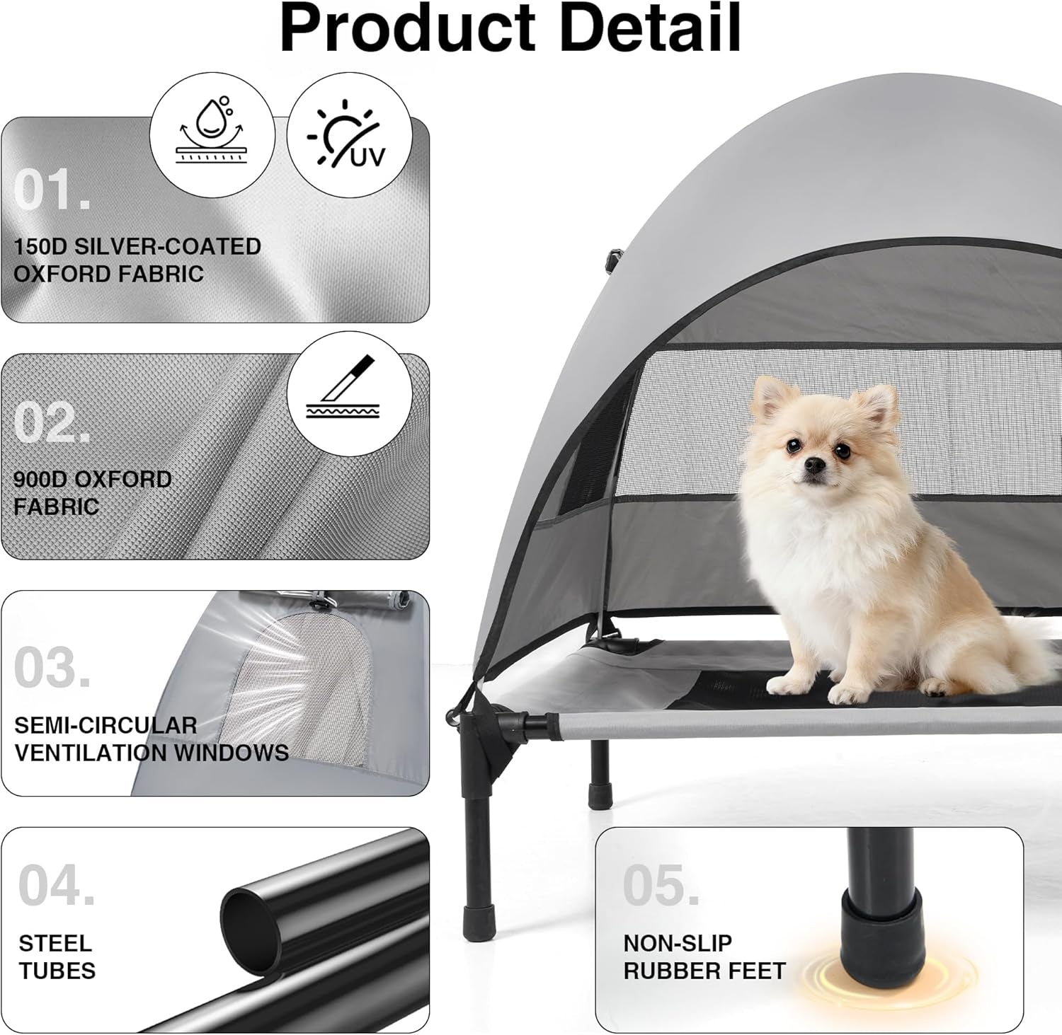 Elevated Outdoor Dog Bed, Cot and Camping Tent