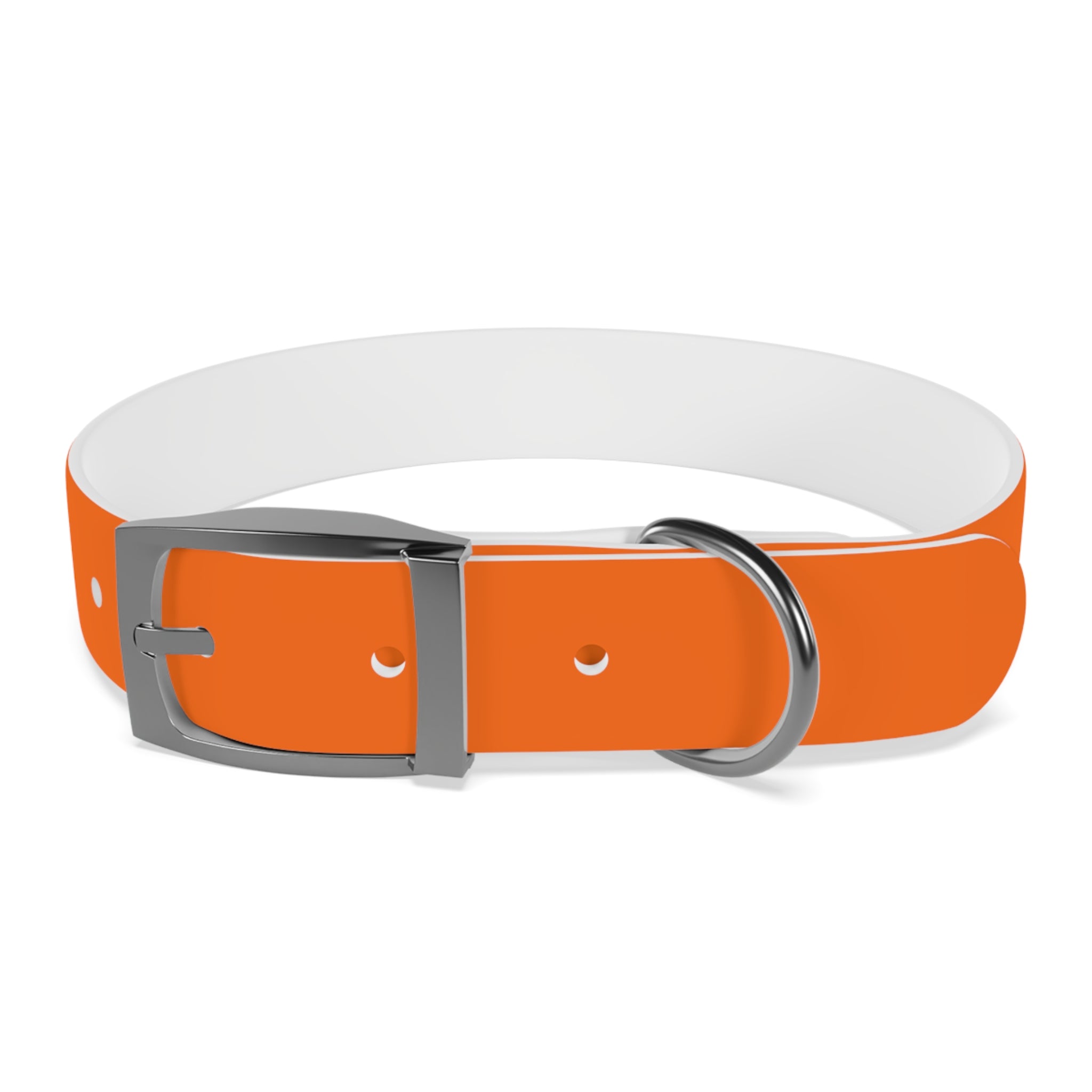 Adjustable Dog Collar | Paw Print | Orange