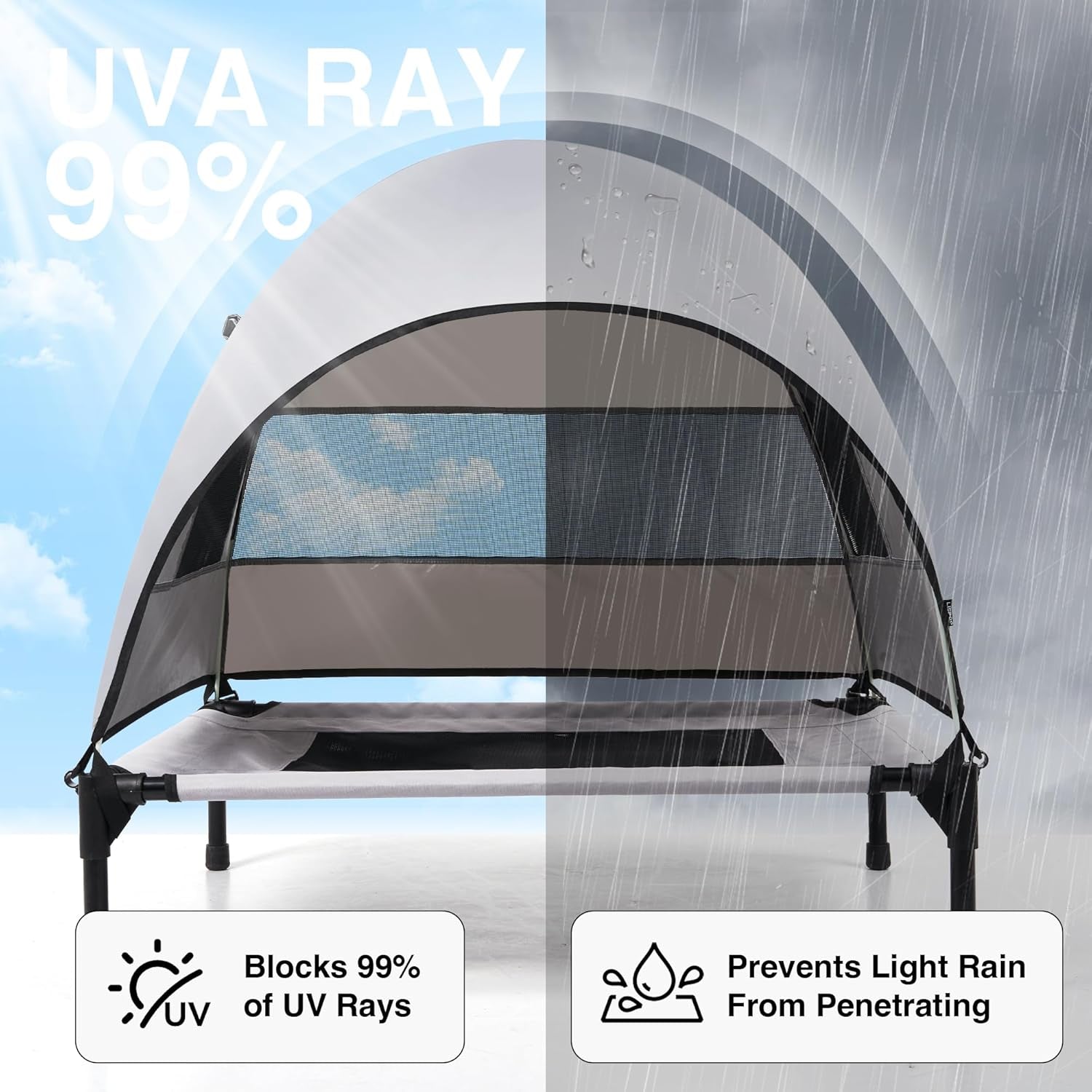Elevated Outdoor Dog Bed, Cot and Camping Tent