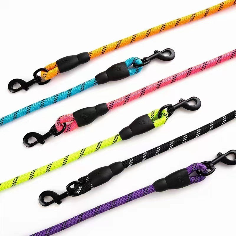 Foam handle nylon round rope dog leash