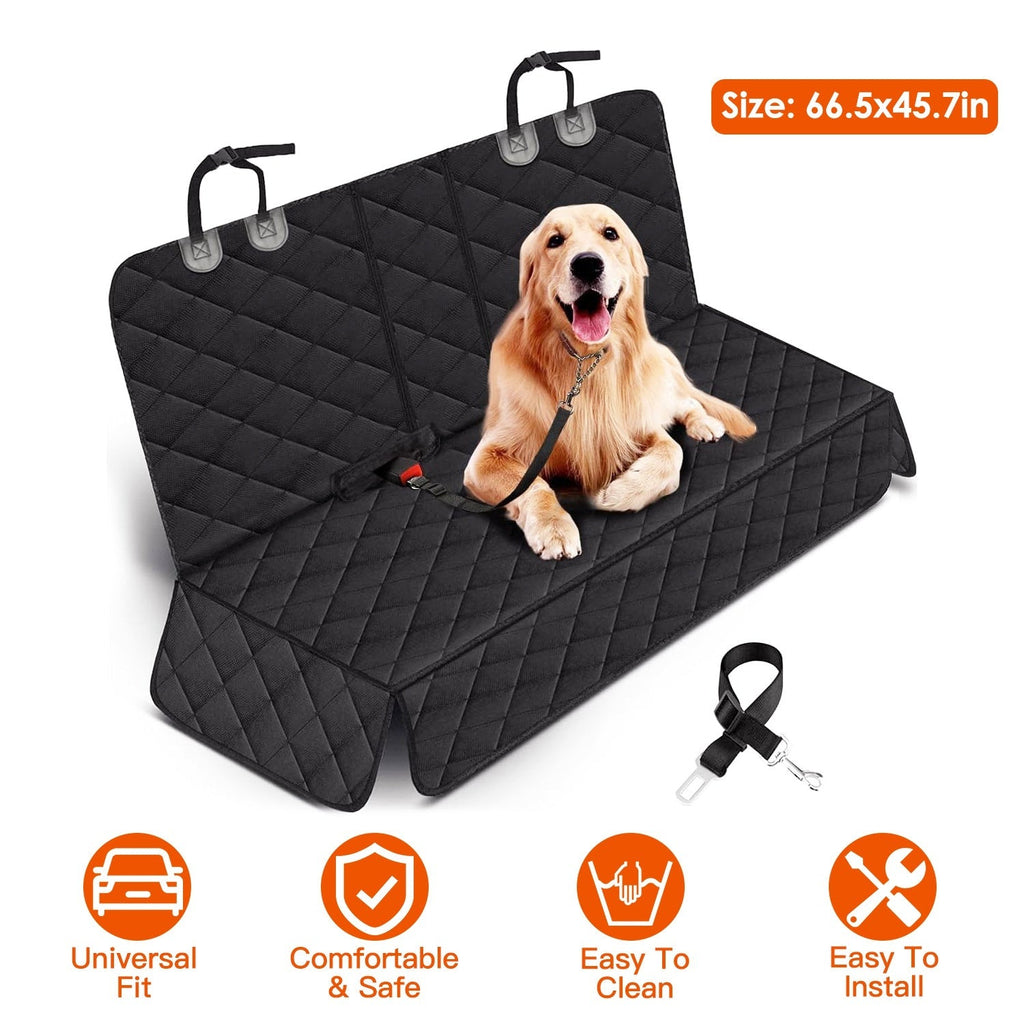 Dog Rear Car Seat Protector with Seat Belt