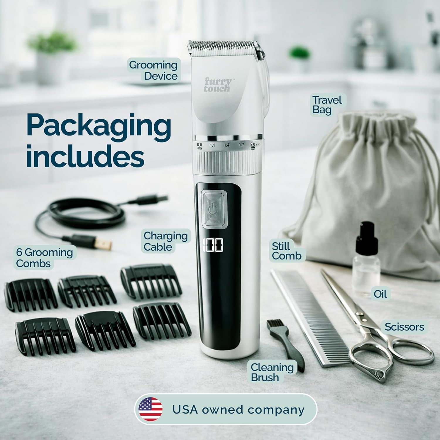 Dog Grooming Kit Cordless Clippers