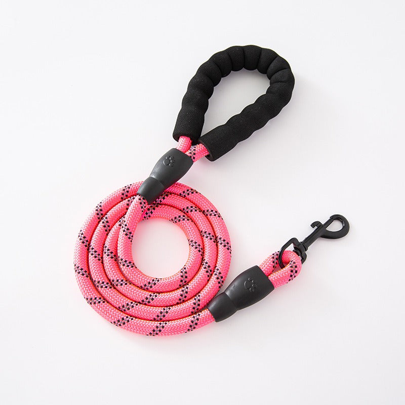 Foam handle nylon round rope dog leash