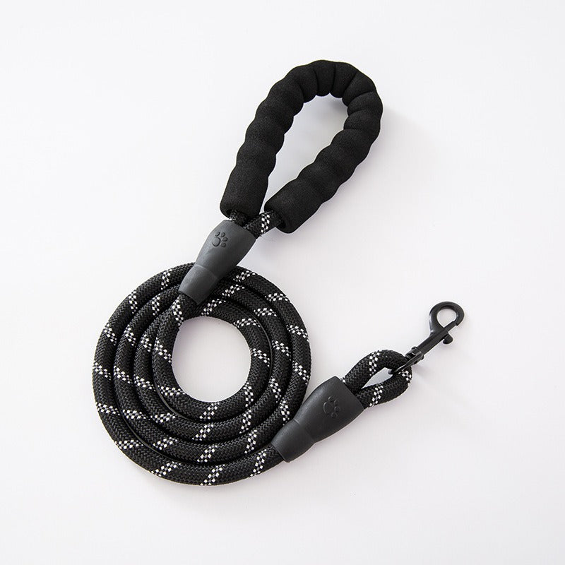 Foam handle nylon round rope dog leash