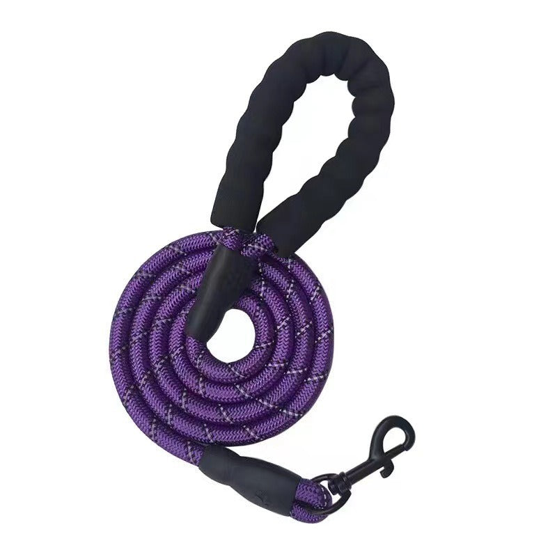 Foam handle nylon round rope dog leash