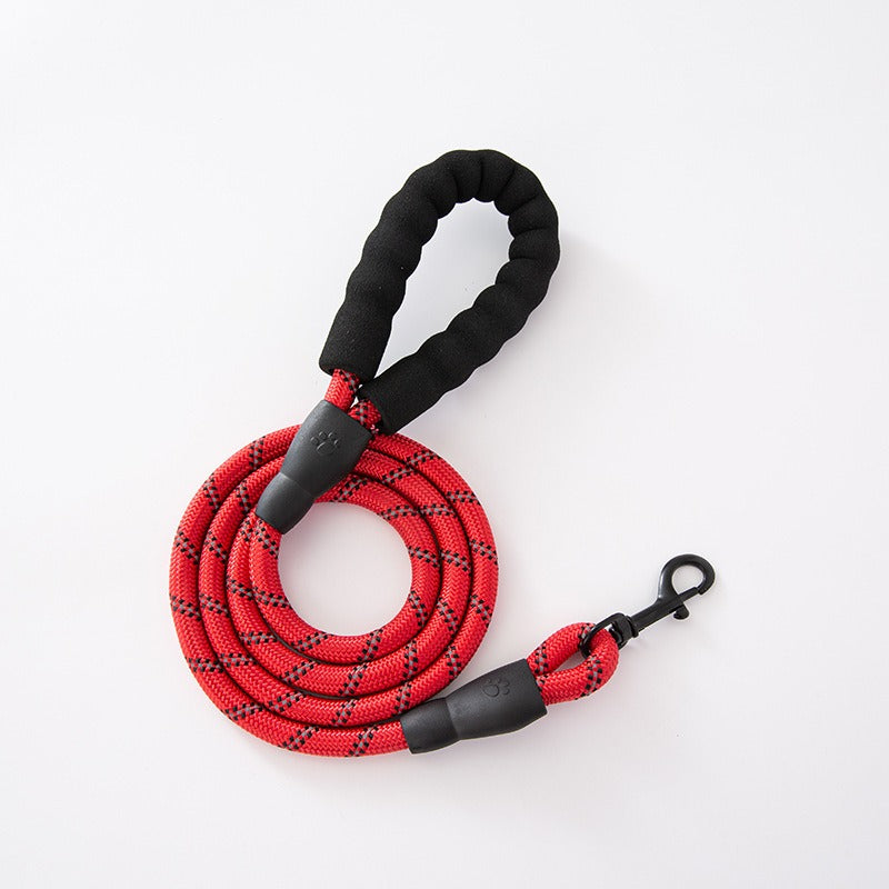 Foam handle nylon round rope dog leash