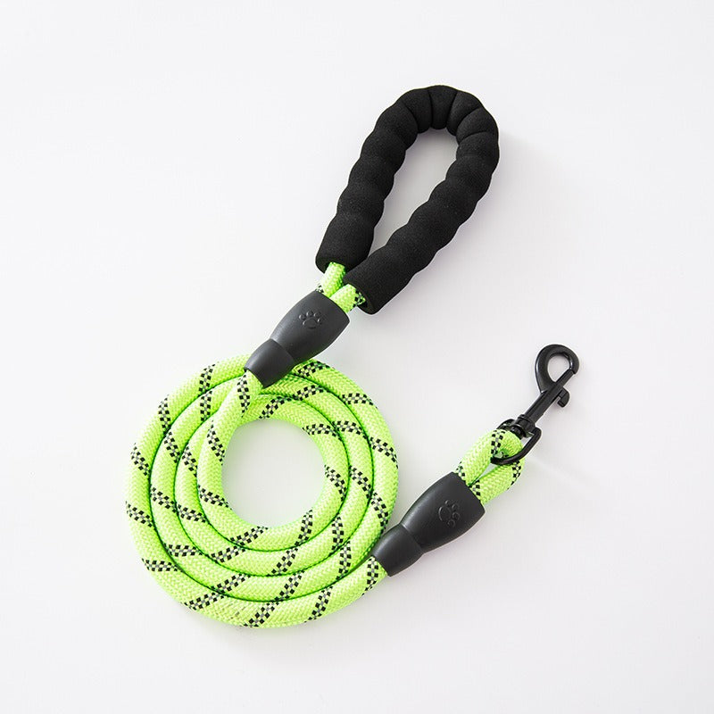 Foam handle nylon round rope dog leash