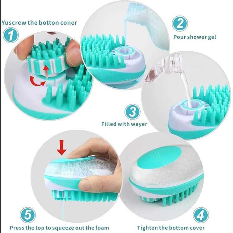 Dog Bath Brush 2-in-1 Shower Tool
