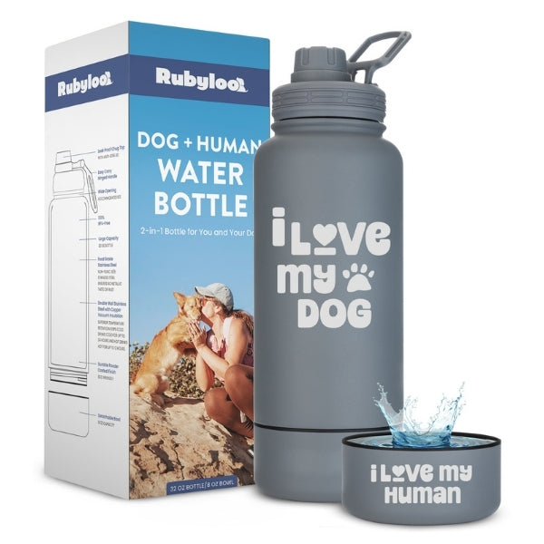 Water Bottle with Detachable Dog Bowl