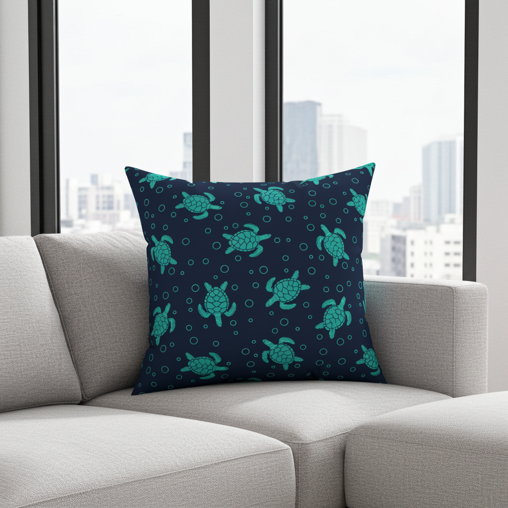 Sea Turtle Pattern Pillow | Throw Pillow