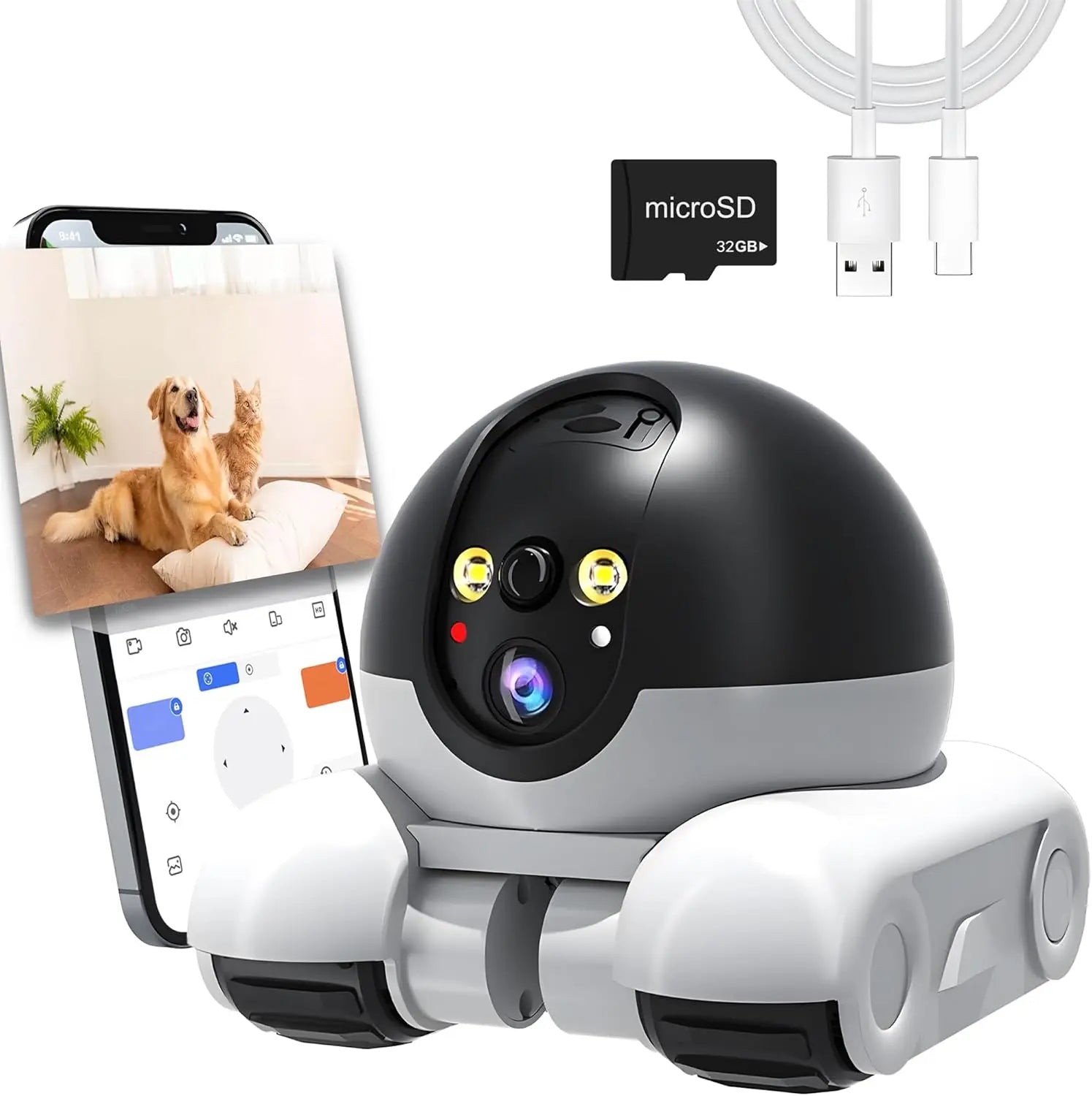 WiFi Robot 1080P Pet Camera with App for Dogs