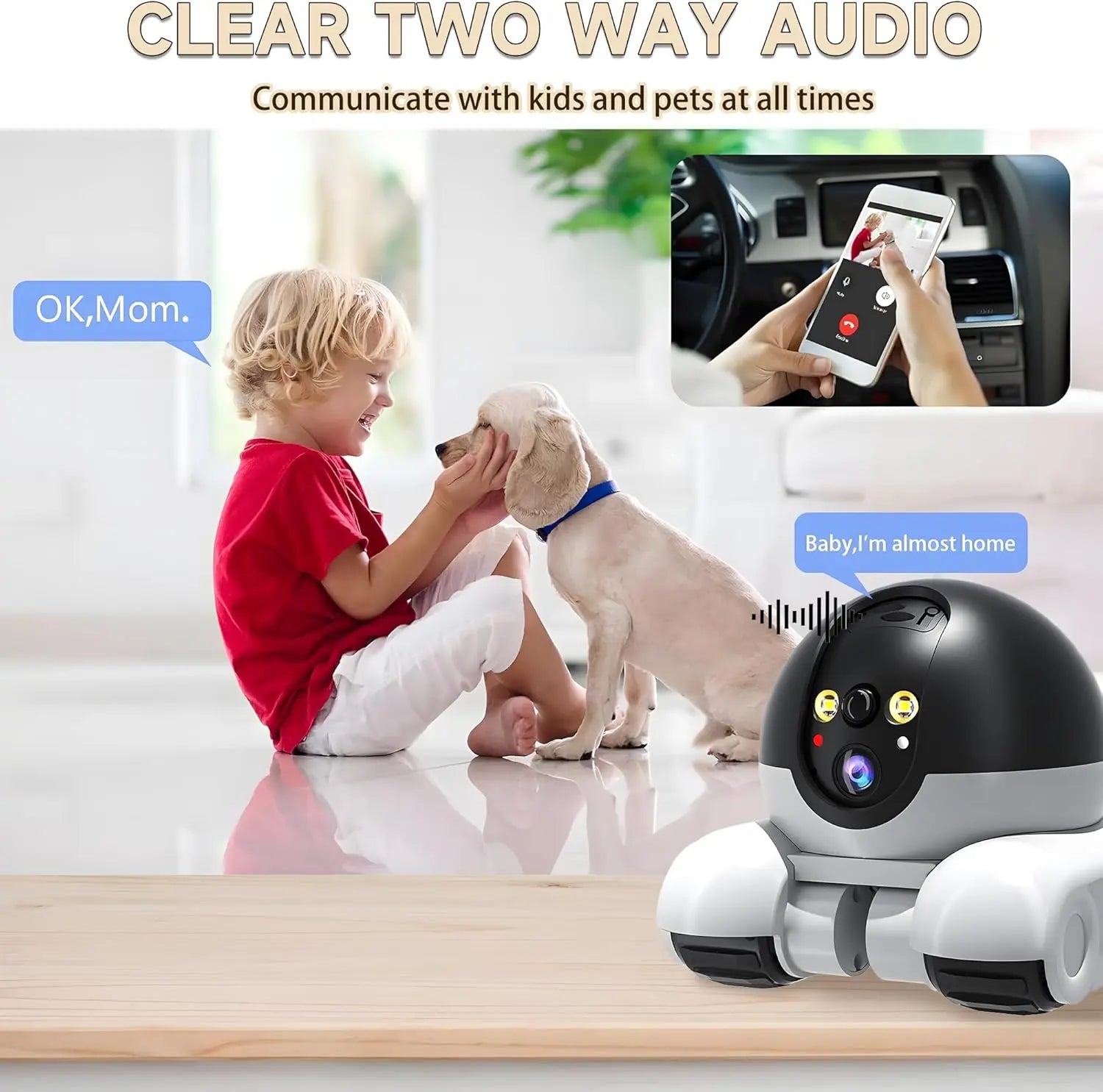 WiFi Robot 1080P Pet Camera with App for Dogs