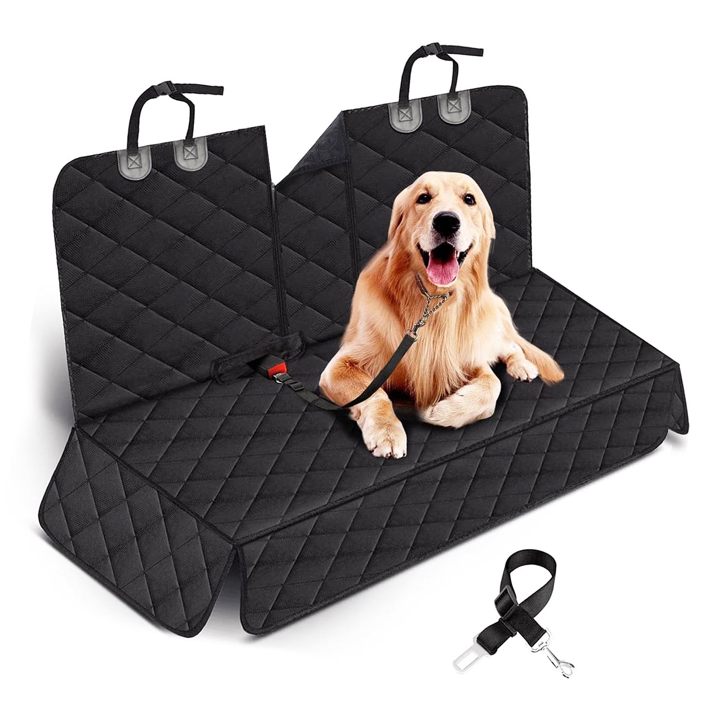 Dog Rear Car Seat Protector with Seat Belt