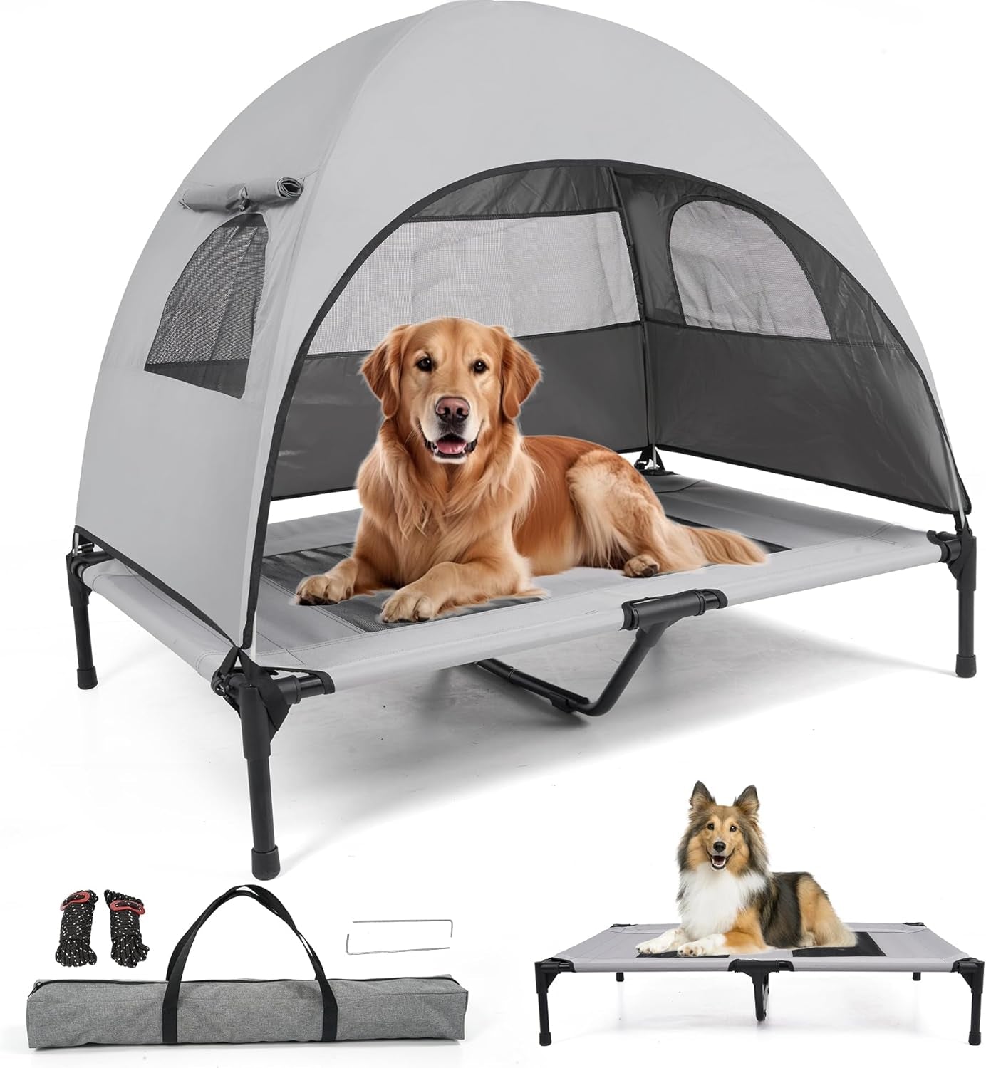 Elevated Outdoor Dog Bed, Cot and Camping Tent