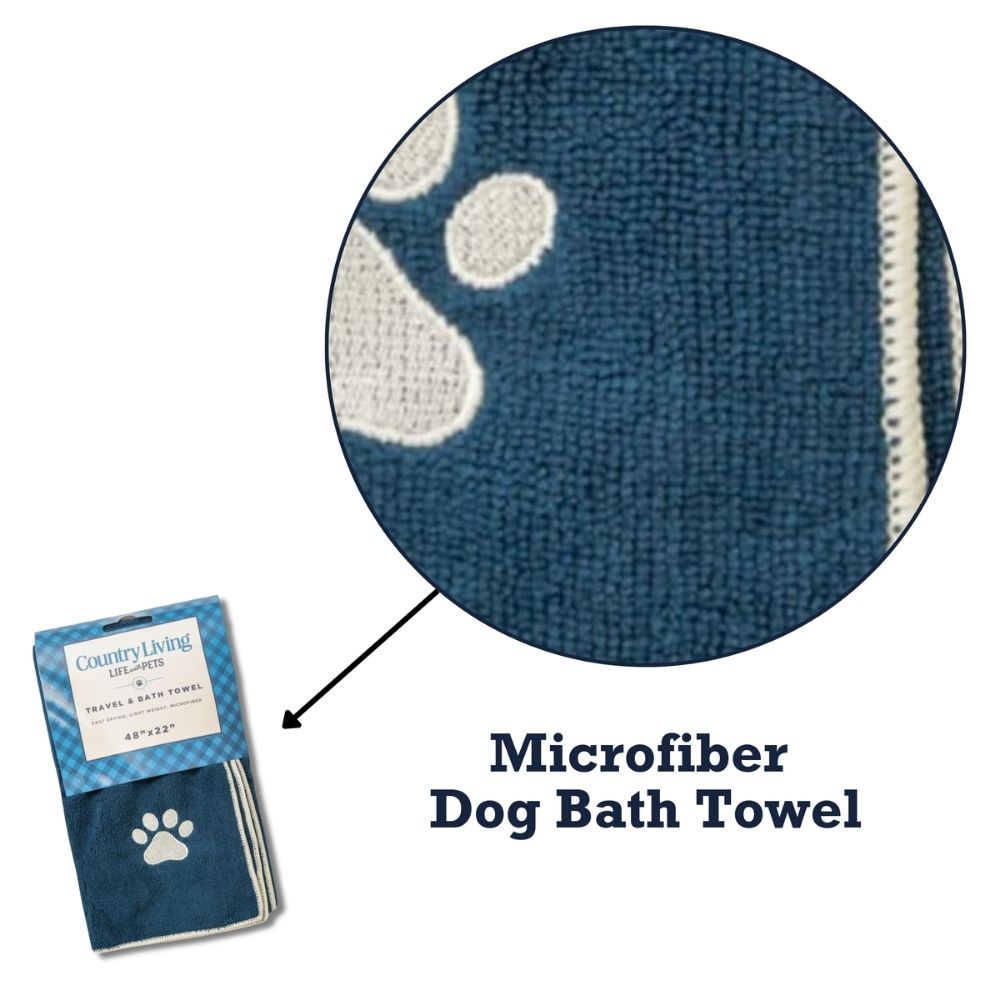 Country Living Marine Blue Dog Bath Towel