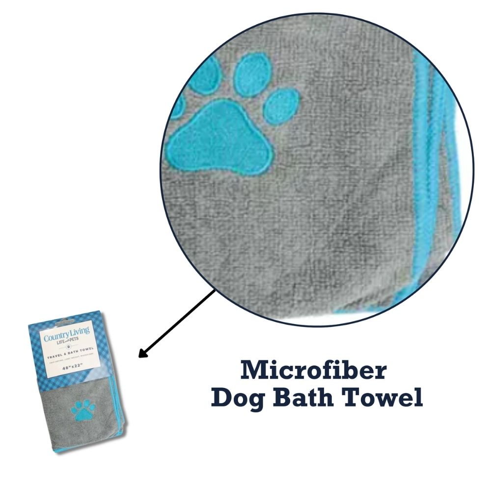 Country Living Gray Dog Bath Towel