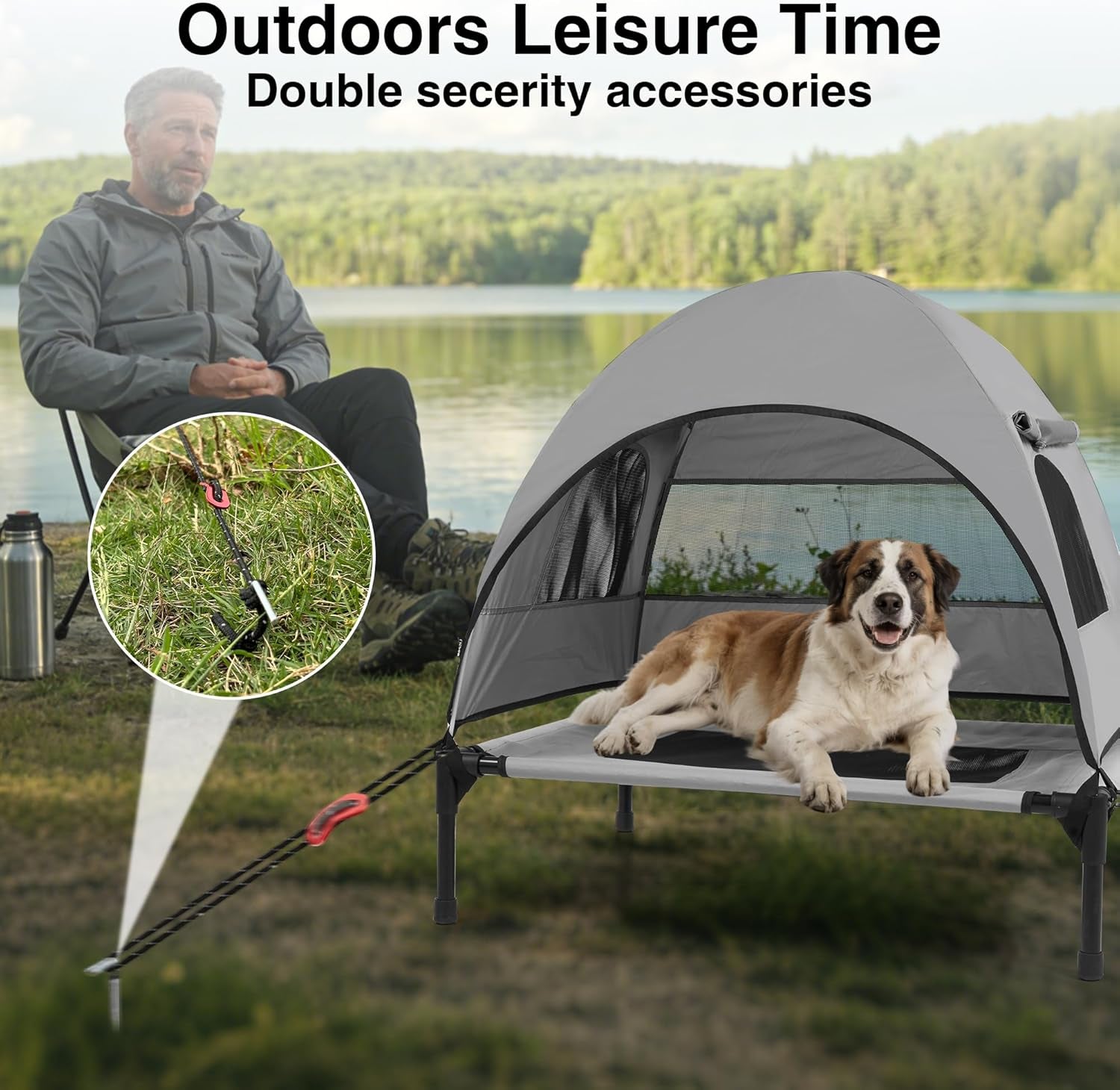 Elevated Outdoor Dog Bed, Cot and Camping Tent