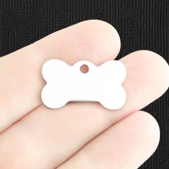 Woof Dog Bone Clip On Charm Stainless Steel