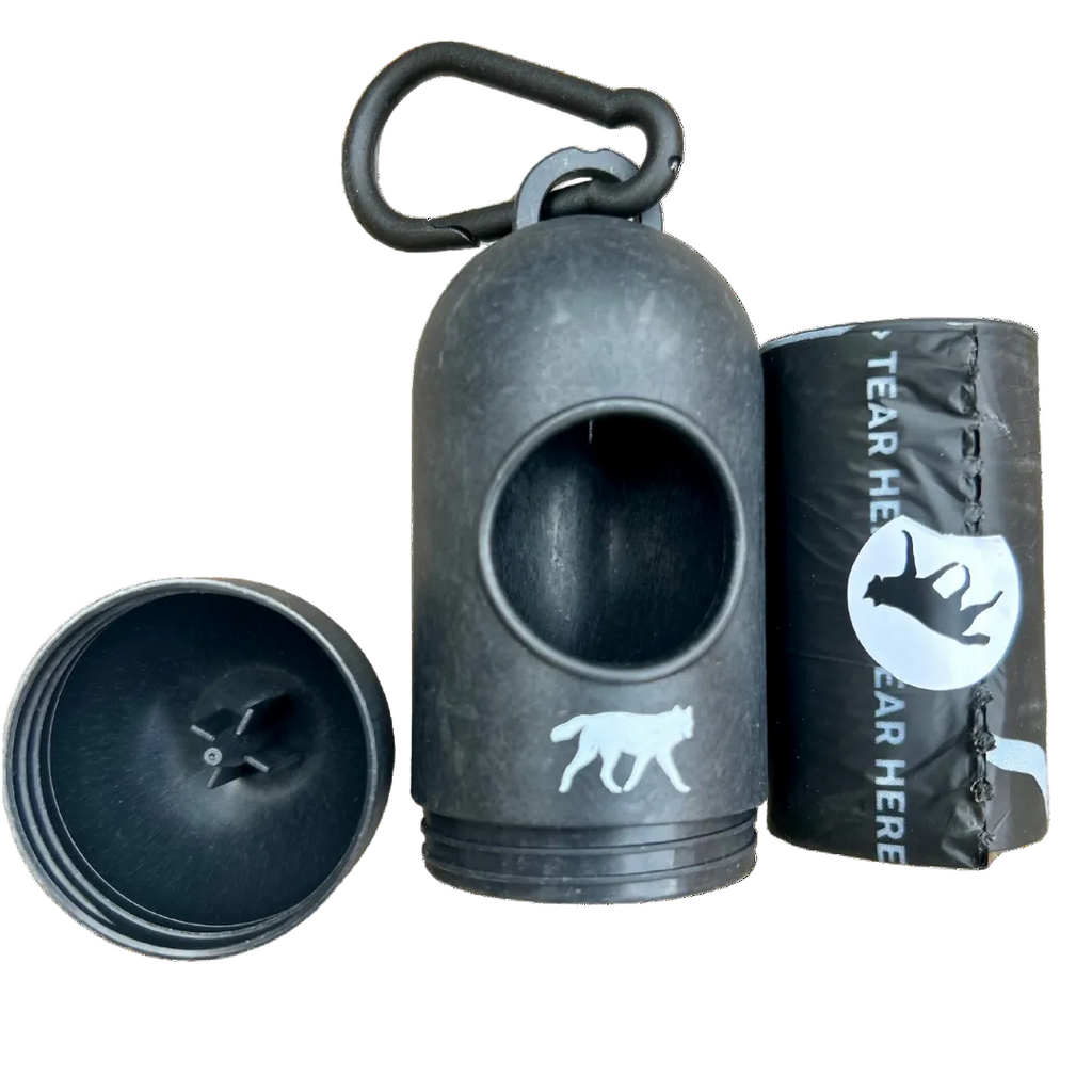 bamboo poop bag dispenser + compostable roll
